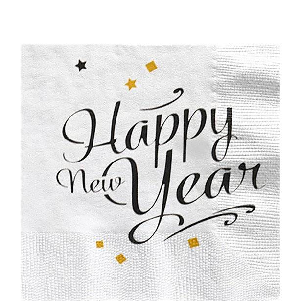 Happy New Year Servetten 33cm 20st van Riethmueller koop je bij Partywinkel