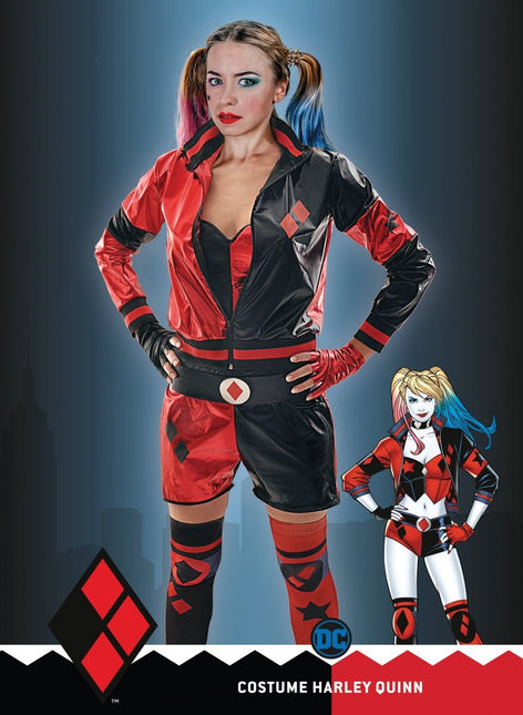 Harley Quinn Kostuum Rood Zwart Dames Volwassenen van Ciao International koop je bij Partywinkel