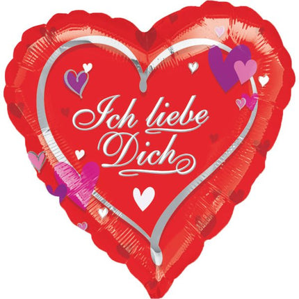 Hart Helium Ballon Rood Ich Liebe Dich Leeg 43cm van Riethmueller koop je bij Partywinkel