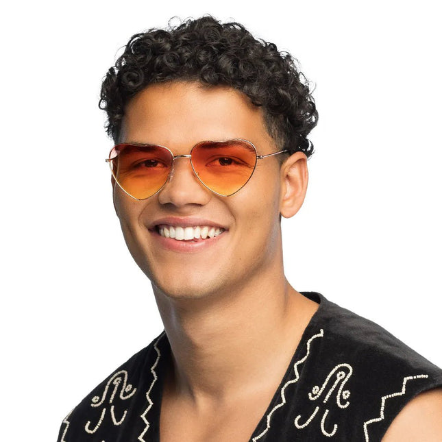Hartjes Bril Oranje Groovy van Boland koop je bij Partywinkel