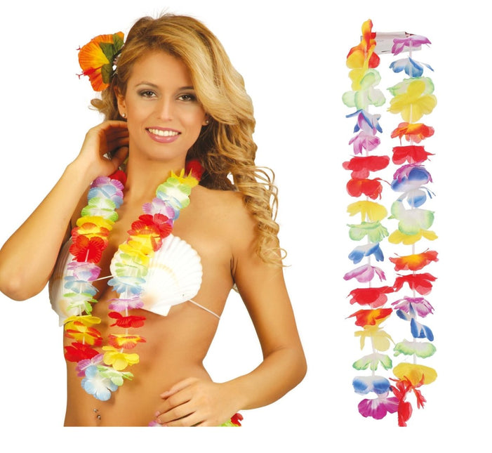 Hawai Ketting Gekleurd 6,50cm van Fiestas Guirca koop je bij Partywinkel