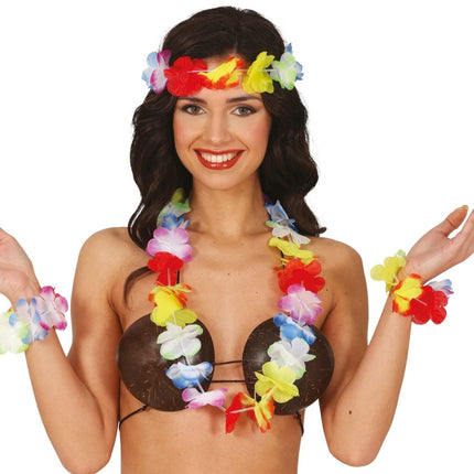 Hawaii Accessoireset Regenboog 4 delig - Partywinkel - 8434077270615