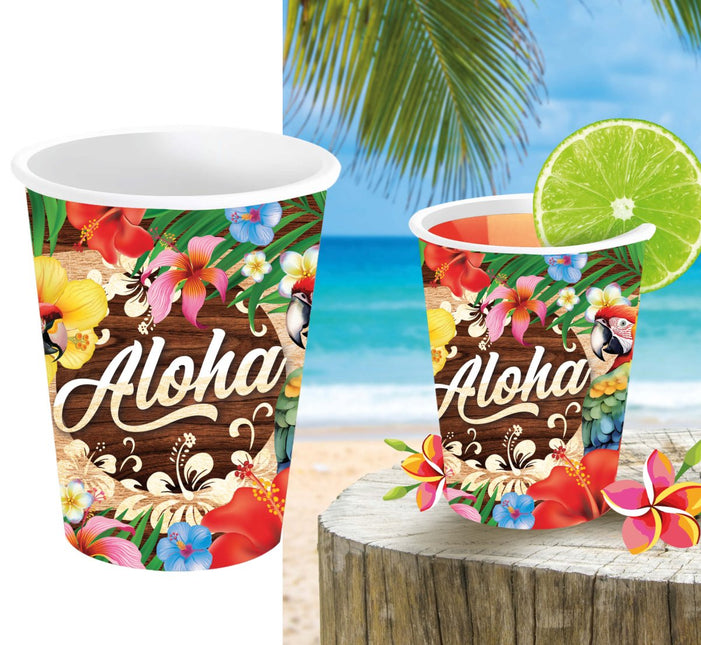 Hawaii Bekers Aloha 240ml 6st - Partywinkel - 8434077311783