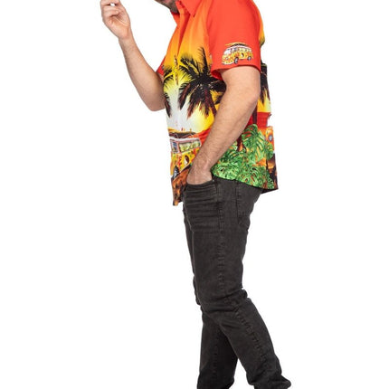 Hawaii Blouse Oranje Heren van Wilbers & Wilbers koop je bij Partywinkel
