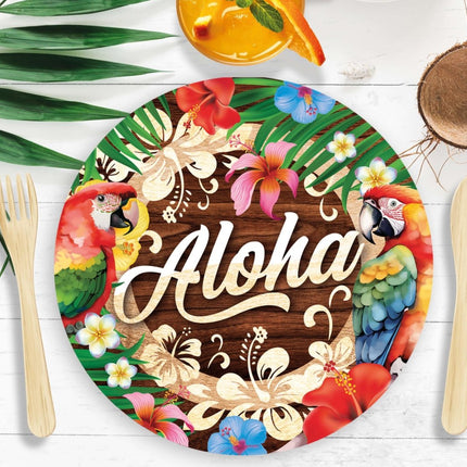 Hawaii Borden Aloha 23cm 6st - Partywinkel - 8434077311769