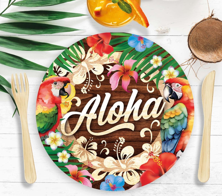 Hawaii Borden Aloha 23cm 6st - Partywinkel - 8434077311769