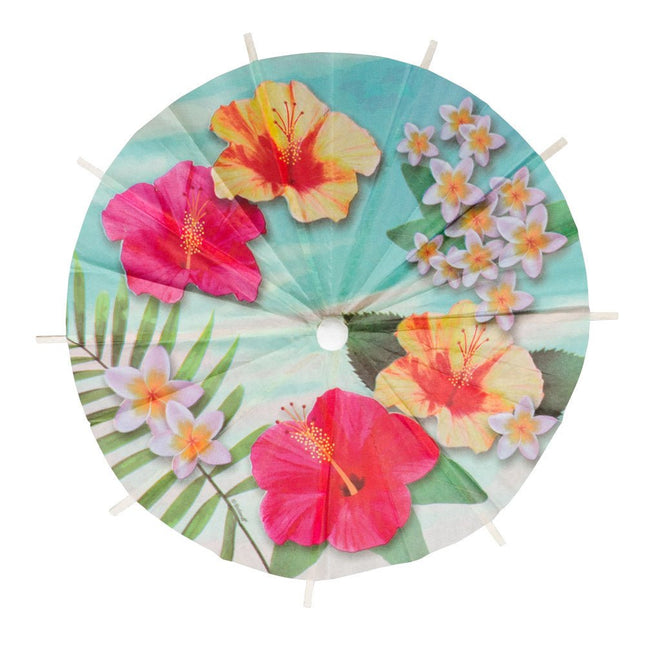 Hawaii Cocktailprikkers Parasol Paradise 18cm 6st van Boland koop je bij Partywinkel