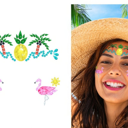 Hawaii Gezicht Stickers van Fiestas Guirca koop je bij Partywinkel