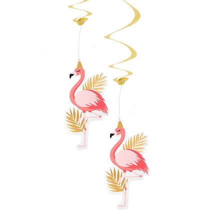 Hawaii Hangdecoratie Flamingo 85cm 2st van Boland koop je bij Partywinkel