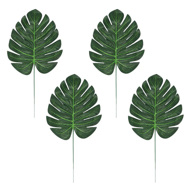 Hawaii Hangdecoratie Palmbladeren 4st - Partywinkel - 8712026524355