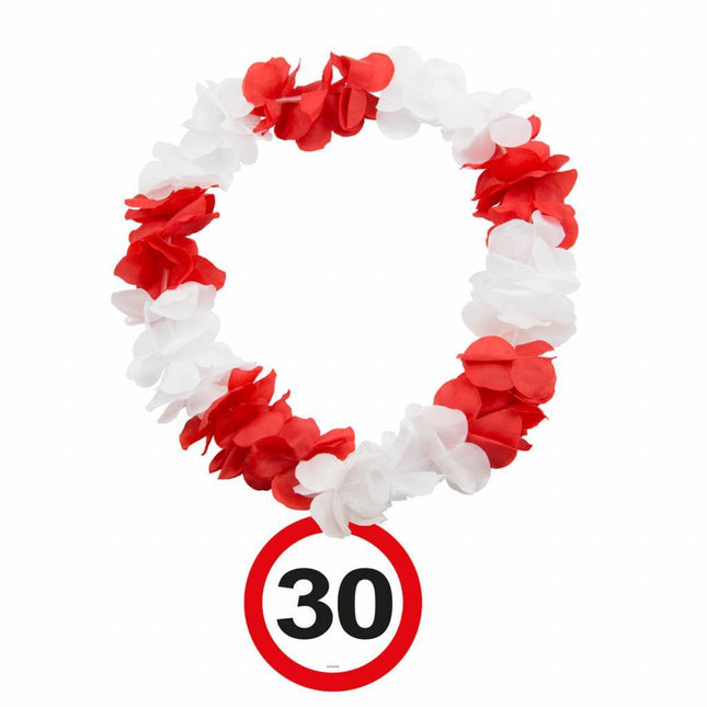 Hawaii Krans 30 Jaar Verkeersbord - Partywinkel - 8714572635226