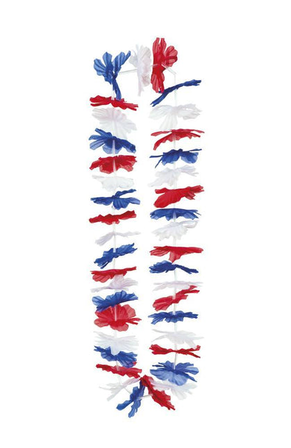 Hawaii Krans Rood Wit Blauw - Partywinkel - 8712026620347