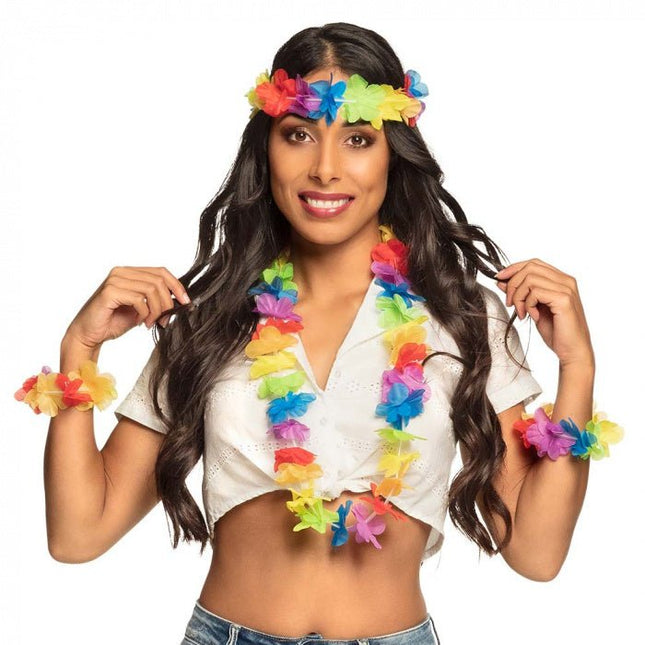 Hawaii Krans Set 4 delig - Partywinkel - 8712026524164