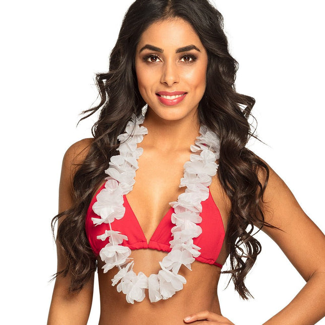 Hawaii Krans Wit - Partywinkel - 8712026523402