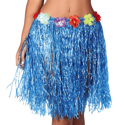 Hawaii Rok Bloemen Blauw 50cm van Fiestas Guirca koop je bij Partywinkel
