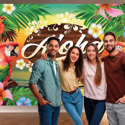 Hawaii Wanddecoratie Aloha 2,2m - Partywinkel - 8434077311868