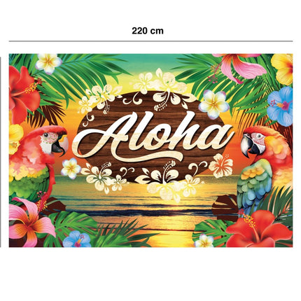 Hawaii Wanddecoratie Aloha 2,2m - Partywinkel - 8434077311868