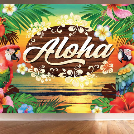 Hawaii Wanddecoratie Aloha 2,2m - Partywinkel - 8434077311868