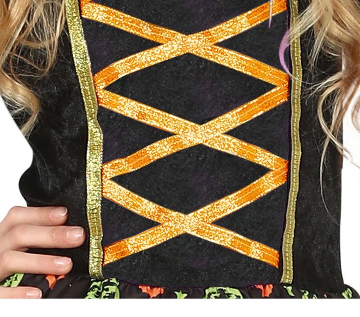 Heks Halloween Kostuum Meisje Pompoen van Fiestas Guirca koop je bij Partywinkel