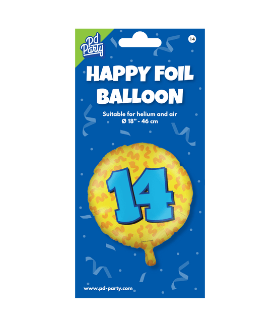 Helium Ballon 14 Jaar Gekleurd Leeg 46cm van Paper Dreams koop je bij Partywinkel