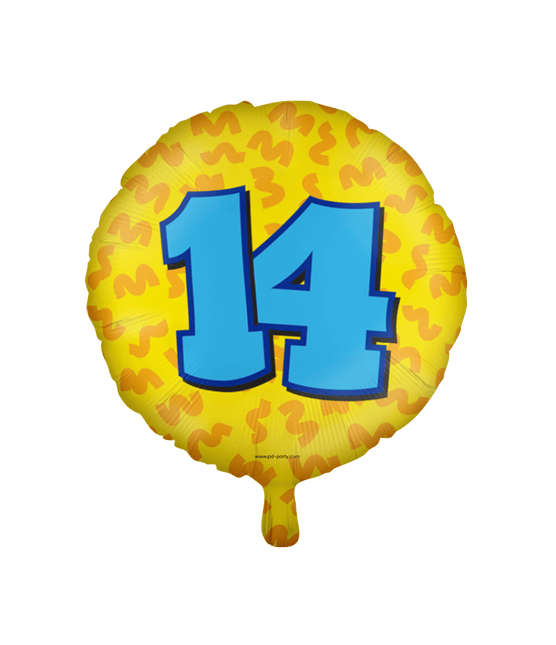 Helium Ballon 14 Jaar Gekleurd Leeg 46cm van Paper Dreams koop je bij Partywinkel