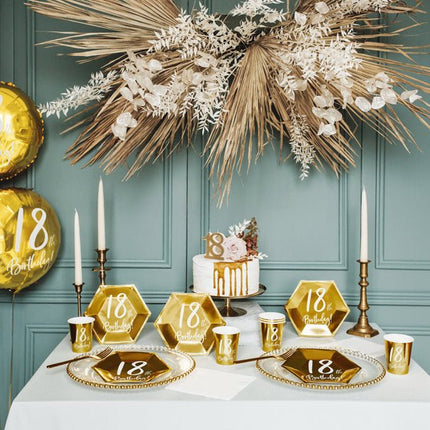Helium Ballon 18Th Birthday Goud Leeg 45cm van Partydeco koop je bij Partywinkel