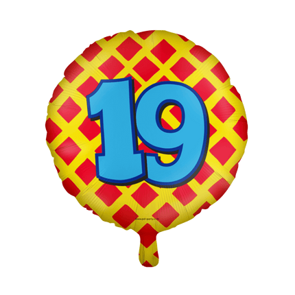 Helium Ballon 19 Jaar Gekleurd Leeg 46cm van Paper Dreams koop je bij Partywinkel