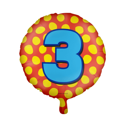 Helium Ballon 3 Jaar Gekleurd Leeg 46cm van Paper Dreams koop je bij Partywinkel