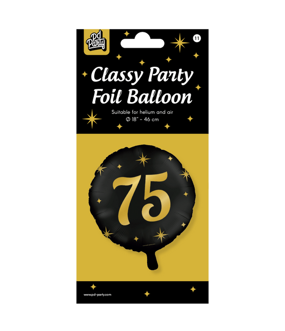 Helium Ballon 75 Jaar Leeg 30cm van Paper Dreams koop je bij Partywinkel