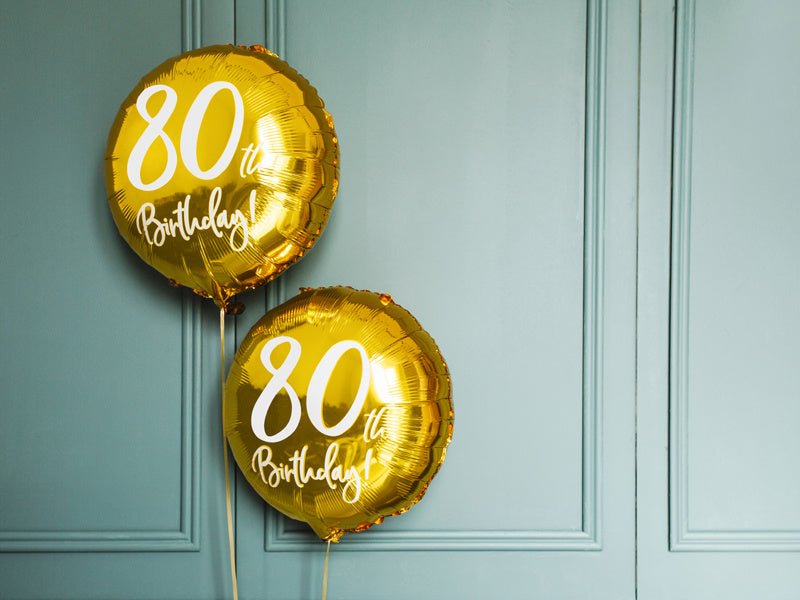 Helium Ballon 80Th Birthday Goud Leeg 45cm van Partydeco koop je bij Partywinkel