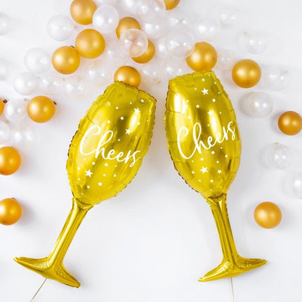 Helium Ballon Champagne Glas Leeg 80cm van Partydeco koop je bij Partywinkel