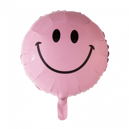 Helium Ballon Emoji Smile Lichtroze 45cm leeg van WeFiesta koop je bij Partywinkel