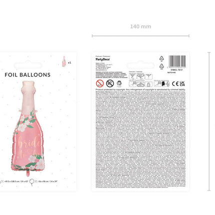 Helium Ballon Fles Bride To Be Leeg 1,08m van Partydeco koop je bij Partywinkel