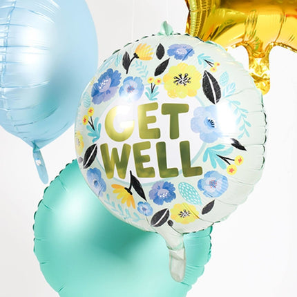 Helium Ballon Get Well Bloemen Leeg 45cm van Folat koop je bij Partywinkel