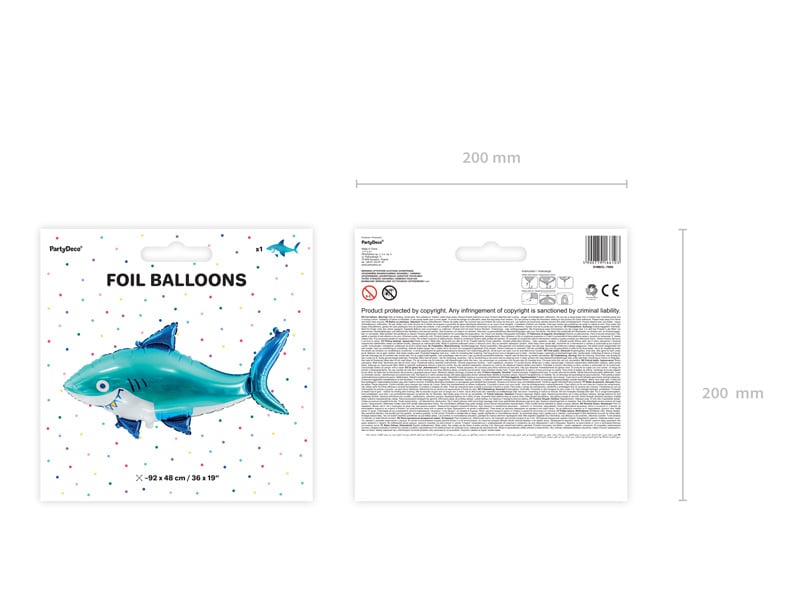 Helium Ballon Haai Leeg 1,02m van Partydeco koop je bij Partywinkel
