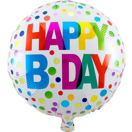 Helium Ballon Happy Birthday Stippen 45cm leeg van Folat koop je bij Partywinkel