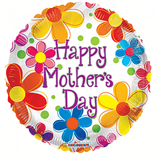 Helium Ballon Happy Mother's Day Bloemen 45cm leeg van WeFiesta koop je bij Partywinkel
