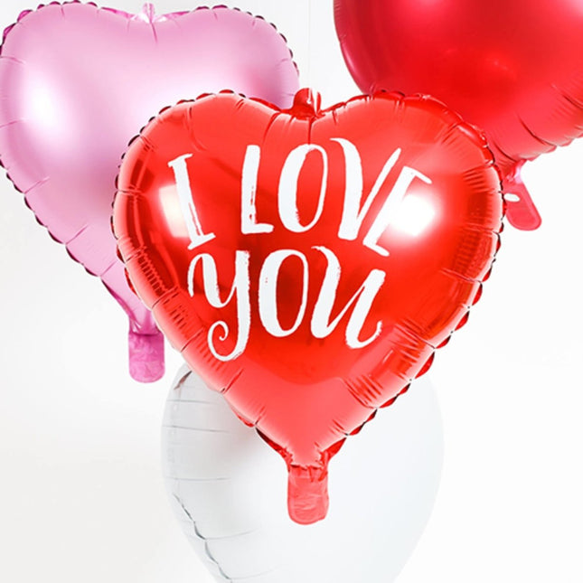 Helium Ballon Hart I Love You Rood Leeg 45cm van Folat koop je bij Partywinkel