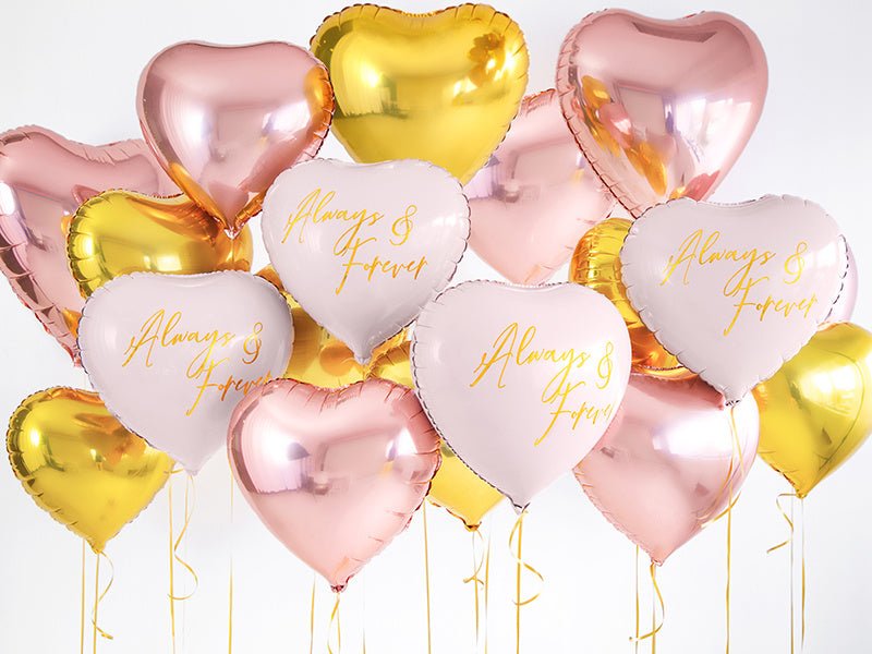 Helium Ballon Hart Rose Goud Leeg 45cm van Partydeco koop je bij Partywinkel