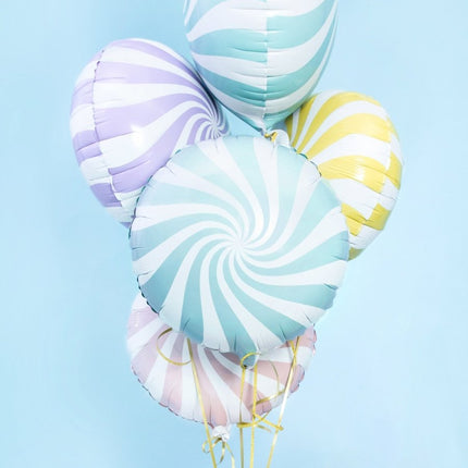 Helium Ballon Lichtblauw Swirl 45cm leeg van Partydeco koop je bij Partywinkel