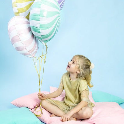 Helium Ballon Lichtblauw Swirl 45cm leeg van Partydeco koop je bij Partywinkel