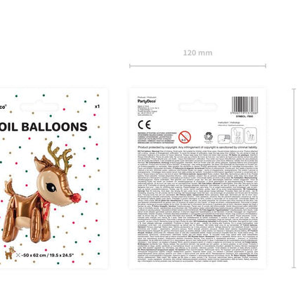 Helium Ballon Rendier Leeg 62cm van Partydeco koop je bij Partywinkel