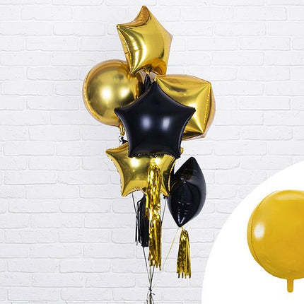 Helium Ballon Rond Goud Leeg 40cm van Partydeco koop je bij Partywinkel