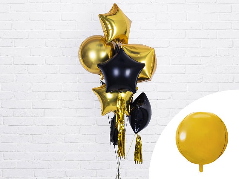 Helium Ballon Rond Goud Leeg 40cm van Partydeco koop je bij Partywinkel