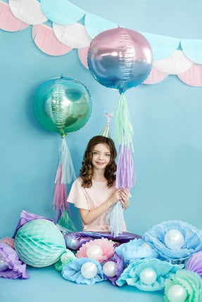 Helium Ballon Rond Violet Blauw Leeg 35cm van Partydeco koop je bij Partywinkel