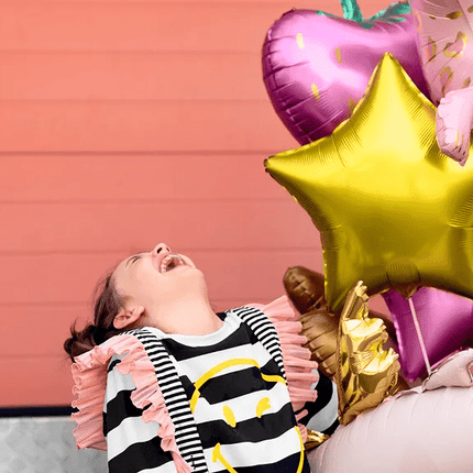 Helium Ballon Ster Goud Leeg 70cm van Partydeco koop je bij Partywinkel