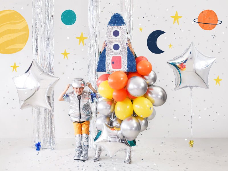 Helium Ballon Ster Zilver Leeg 70cm van Partydeco koop je bij Partywinkel