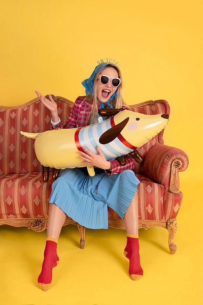 Helium Ballon Tekkel Leeg 96cm van Partydeco koop je bij Partywinkel