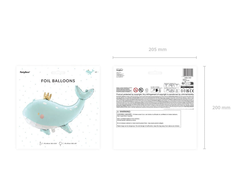 Helium Ballon Walvis Leeg 78cm van Partydeco koop je bij Partywinkel