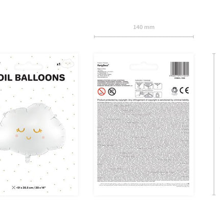 Helium Ballon Wolk Leeg 51cm van Partydeco koop je bij Partywinkel